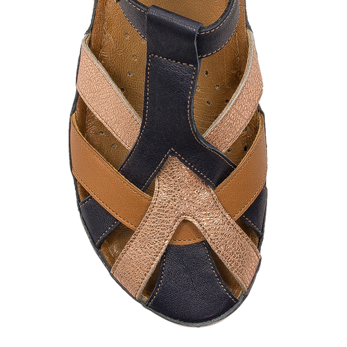Maciejka Navy Blue Leather Sandals