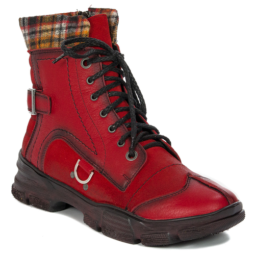 Maciejka Red Lace-up Boots