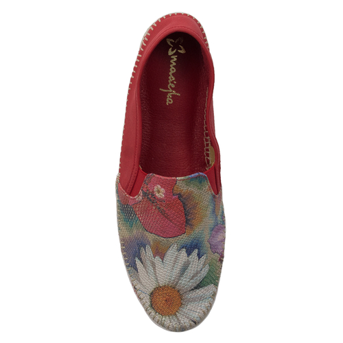 Maciejka Red + flowers Low Shoes