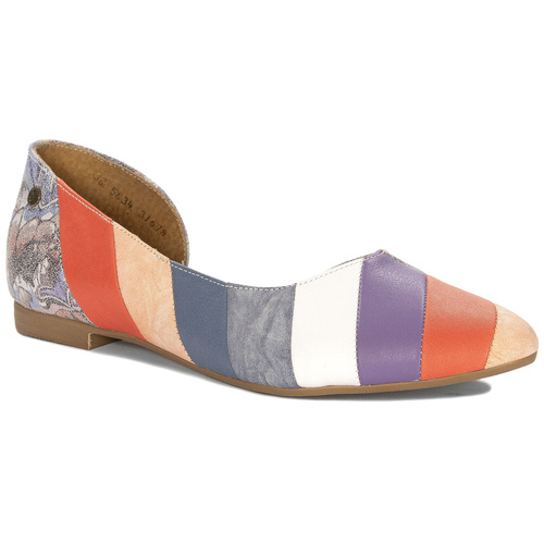 Maciejka Violet and Orange Leather Women's Ballerina