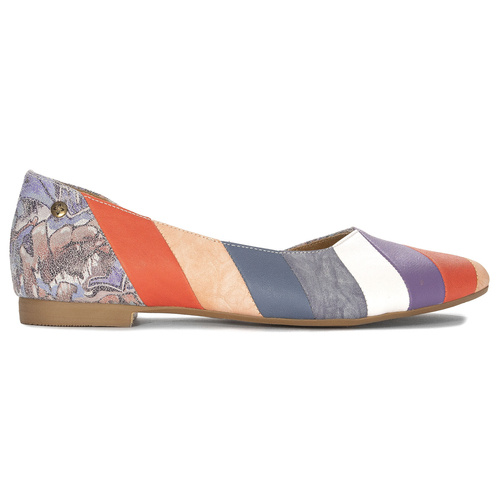 Maciejka Violet and Orange Leather Women's Ballerina