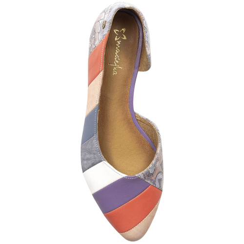 Maciejka Violet and Orange Leather Women's Ballerina