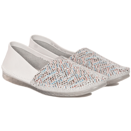 Maciejka White Grey Ballerina Shoes
