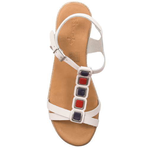 Maciejka White Leather Sandals