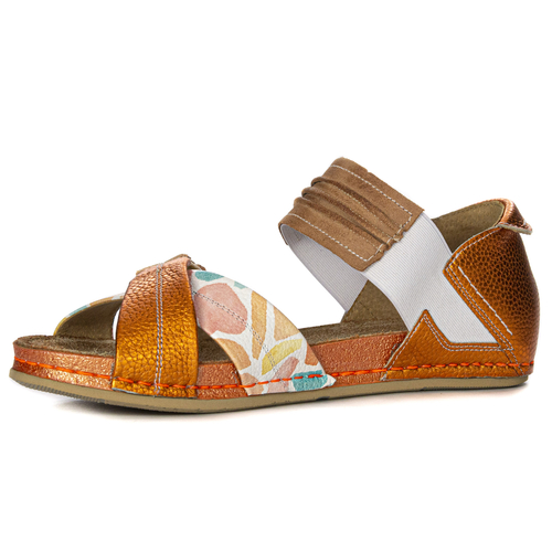 Maciejka White + Orange Sandals