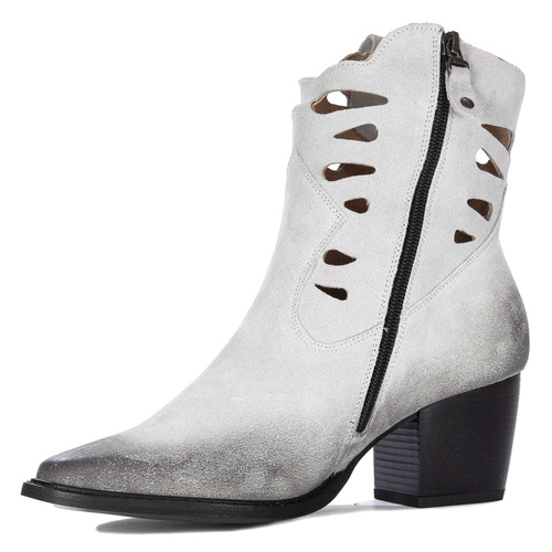 Maciejka White and Black Women's Boots