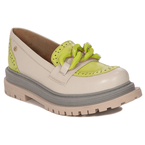 Maciejka Women's Beige & Pistachio Flat Shoes