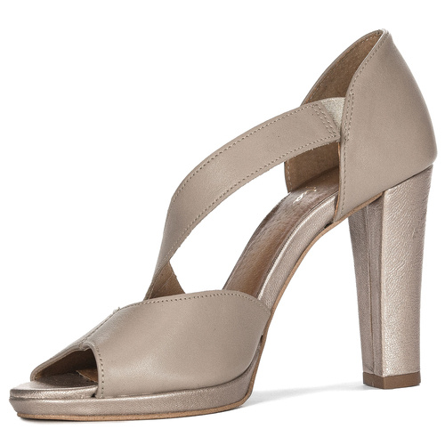 Maciejka Women's Beige Sandals On Heel