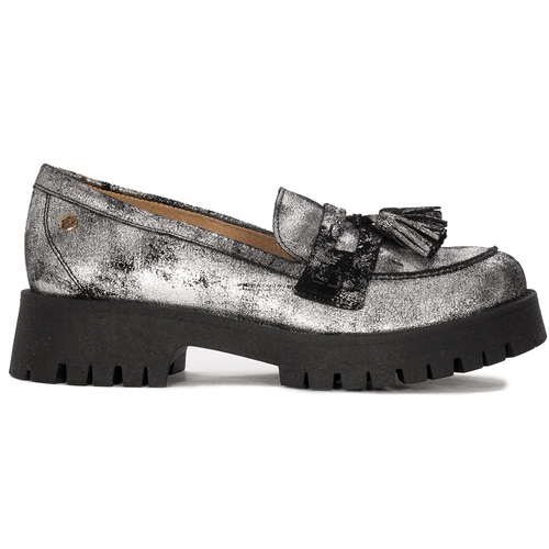 Maciejka Women's Black+Silver Shoes On Platform