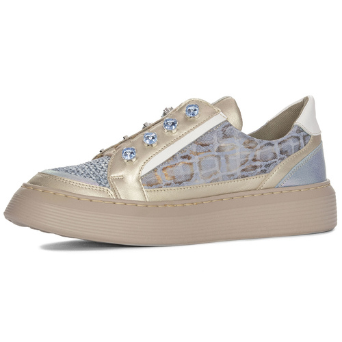 Maciejka Women's Blue + Beige Half Shoes