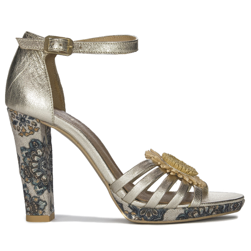 Maciejka Women's Gold Sandals On Heel