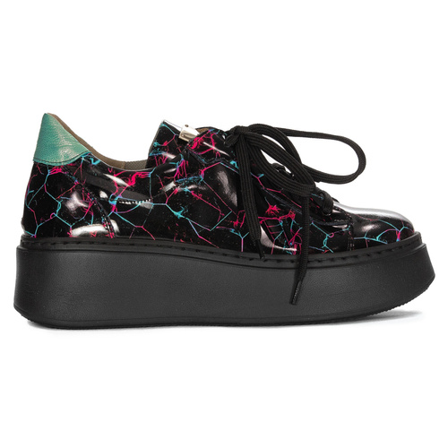 Maciejka Women's Half Shoes Black + Turquoise 