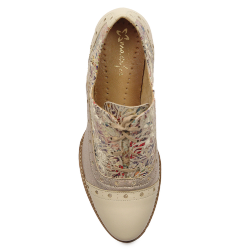 Maciejka Women's Leather Beige + Gold Low Shoes