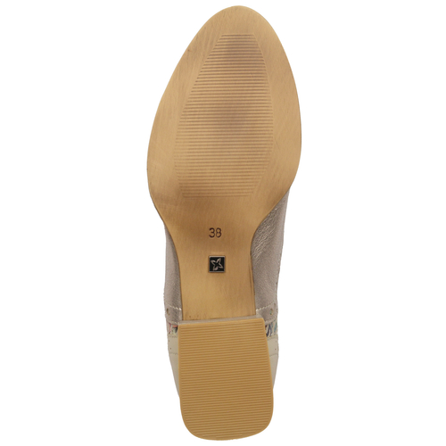 Maciejka Women's Leather Beige + Gold Low Shoes