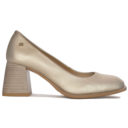 Maciejka Women's Leather Gold Pumps 06414-25/00-1