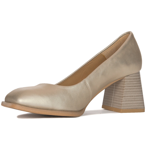 Maciejka Women's Leather Gold Pumps 06414-25/00-1