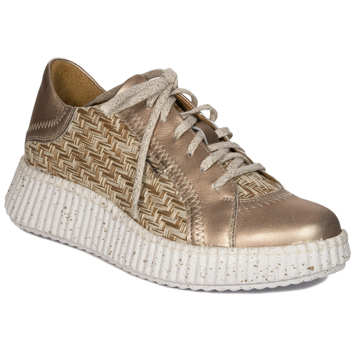 Maciejka Women's Leather Gold Sneakers
