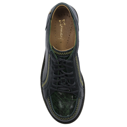 Maciejka Women's Leather Green + Black Low Shoes