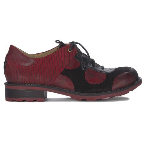 Maciejka Women's Leather Red + Black Low Shoes