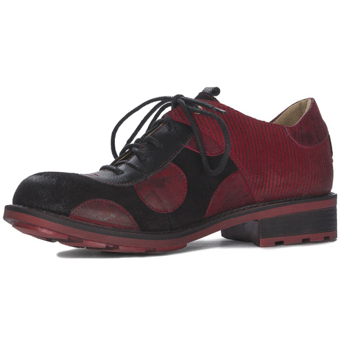 Maciejka Women's Leather Red + Black Low Shoes