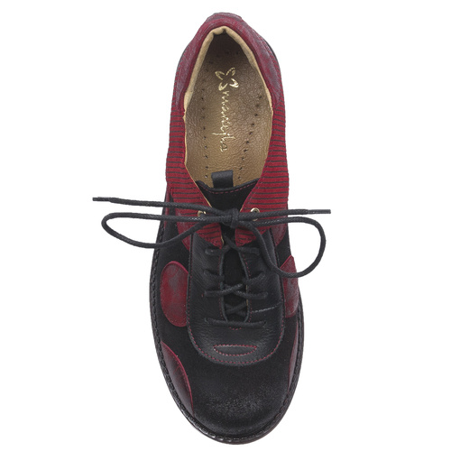 Maciejka Women's Leather Red + Black Low Shoes