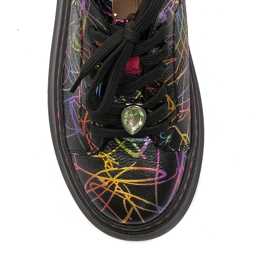 Maciejka Women's Leather Sneakers Black and multicolor
