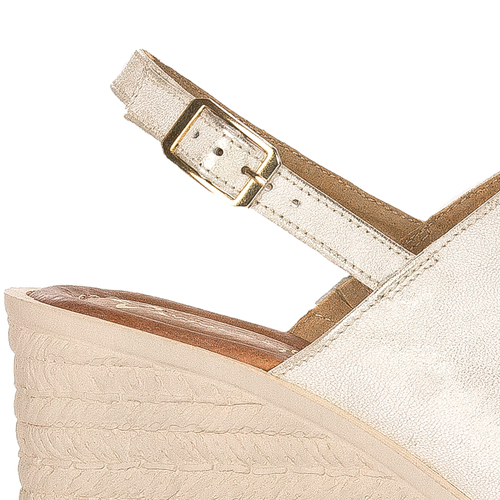 Maciejka Women's Sandals On Heel Beige & Gold
