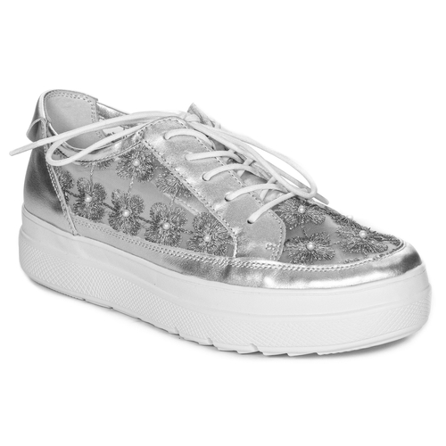 Maciejka Women's Silver Leather Sneakers