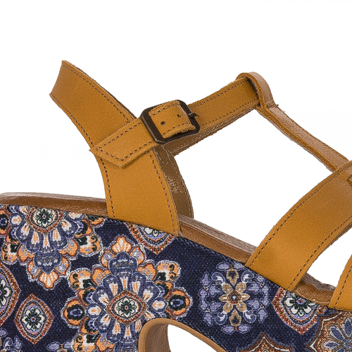 Maciejka Women's Yellow + Flowers Sandals