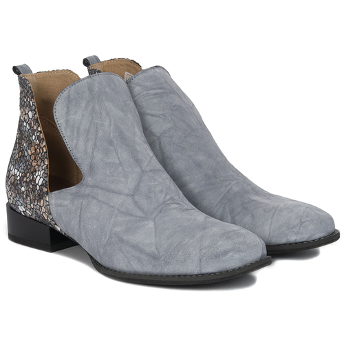 Maciejka Women's blue leather ankle boots
