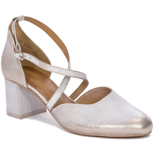 Maciejka Women's leather pumps Beige Gold