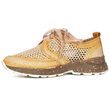 Maciejka Yellow Straw Flat Shoes