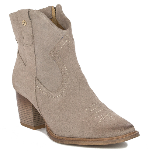 Maciejka beige velor women's boots