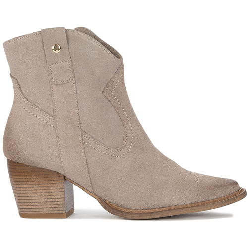 Maciejka beige velor women's boots