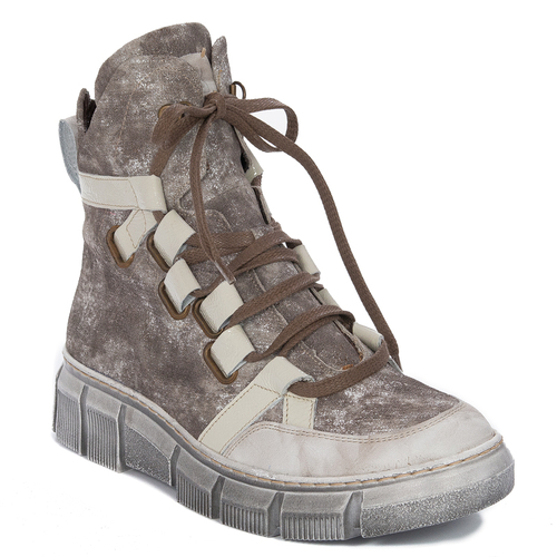 Maciejka beige women's Lace-Up Boots