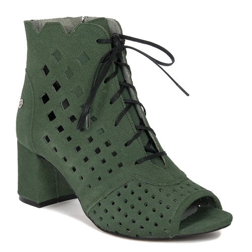 Maciejka bottle green Women's Lace-Up Boots