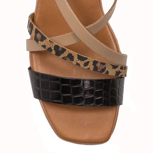 Maciejka leather women's panther sandals