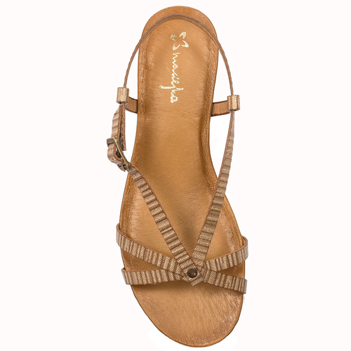Maciejka women's brown gold Sandals