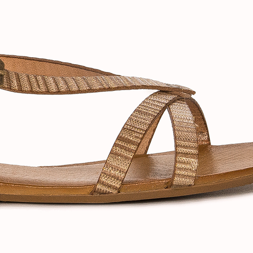 Maciejka women's brown gold Sandals