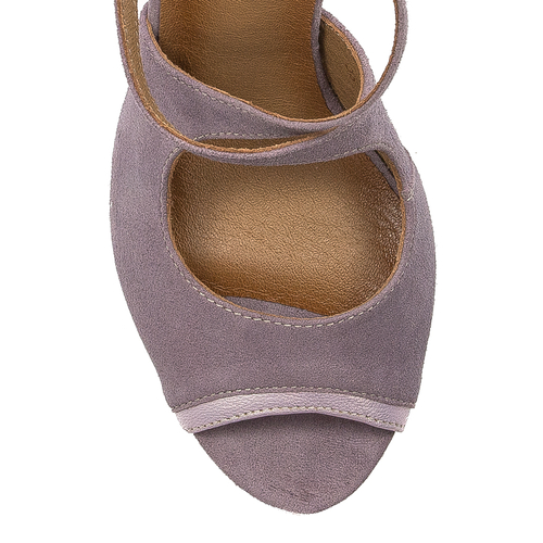 Maciejka women's leather violet Sandals