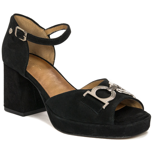 Maciejka women's velor Black Sandals