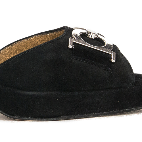 Maciejka women's velor Black Sandals