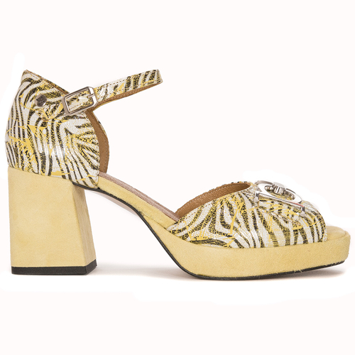 Maciejka women's velor Yellow Sandals