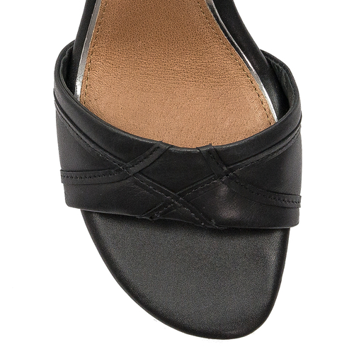 Marco Tozzi Black Antic Leather Women's Sandals