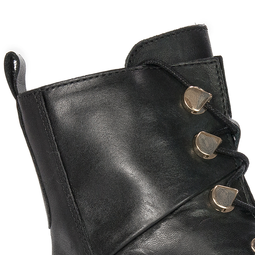 Marco Tozzi Black and Gold Leather Boots