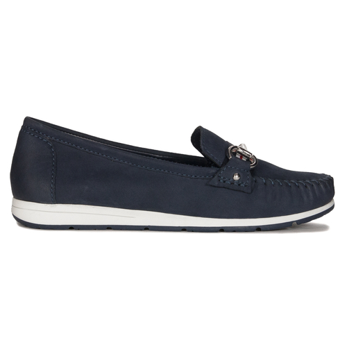 Marco Tozzi Women's leather moccasins Navy Nubuck