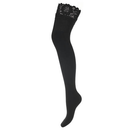Milena Over-the-knee socks with a wide black lace