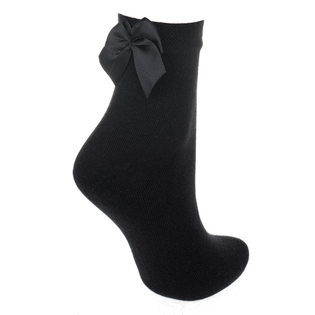 Milena black socks with a bow