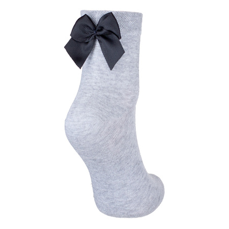 Milena gray socks with a bow