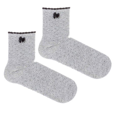 Milena grey socks with polka dots and a bow